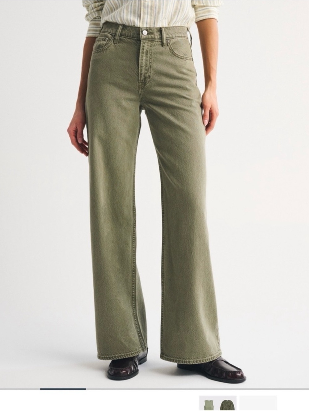 Abercrombie Olive Wide-Leg Women’s Jeans / 28 LONG